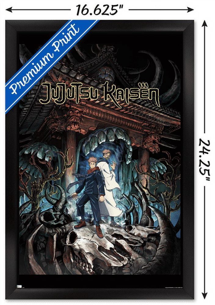 Jujutsu Kaisen - Key Art English Wall Poster, 14.725" x 22.375", Framed