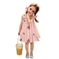 thumbnail image 3 of Bysome Girls Dress Flower Print Sleeveless Square Neck Dresses Comfortable Girls Dress Size 3-4 Years Pink, 3 of 9