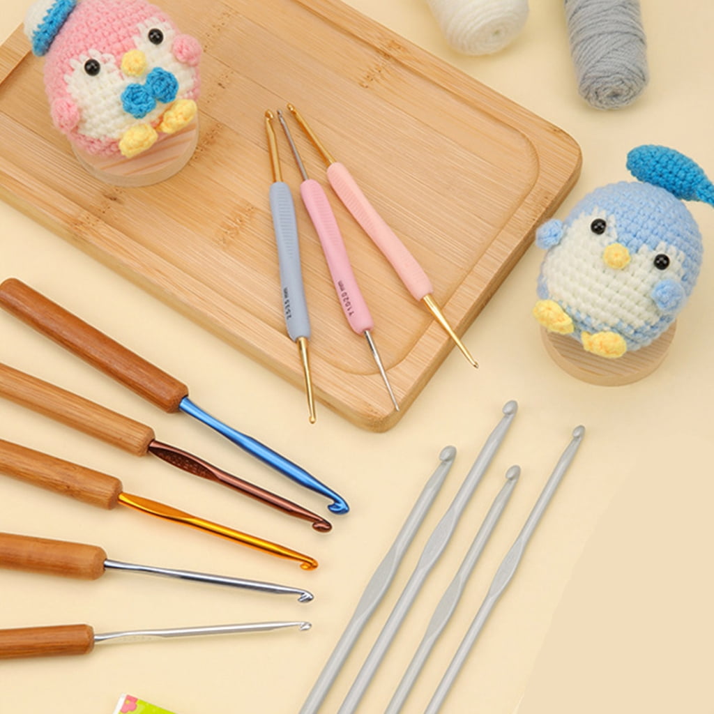 1 Set Single Head Crochet Needle Set Ergonomical Crochet Hook Double Head Knitting Needle Crochet Supplies for Craft