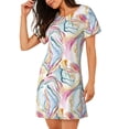 thumbnail image 2 of Kdxio Chemise de Nuit pour Femmes à Imprimé Texture Marbre Abstrait Manches Courtes Chemise de Nuit Décontractée Robe de Nuit Ample Confortable Pyjama, 2 of 6