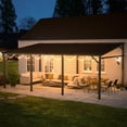 thumbnail image 2 of VEIKOUS 12' x 20' Hardtop Gazebo, Outdoor Wall-Mounted Lean-To Pergola w/ Drainage System for Patio, 2 of 15