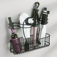 thumbnail image 2 of mDesign Metal Cabinet/Wall Mount Hair Care Styling Tool Storage Basket - Black, 2 of 5
