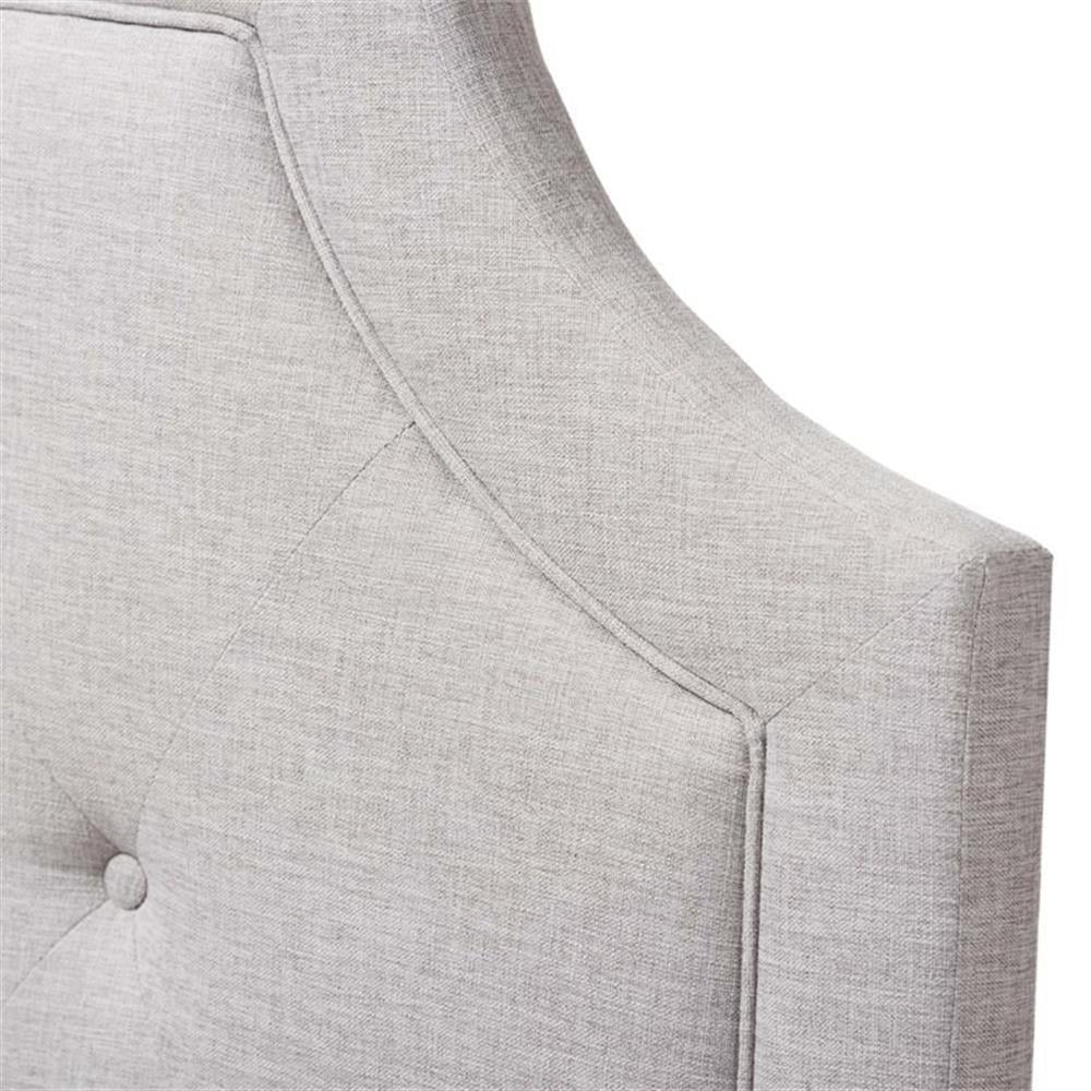 Bowery Hill Contemporary Fabric Tufted Full Headboard in Grayish Beige