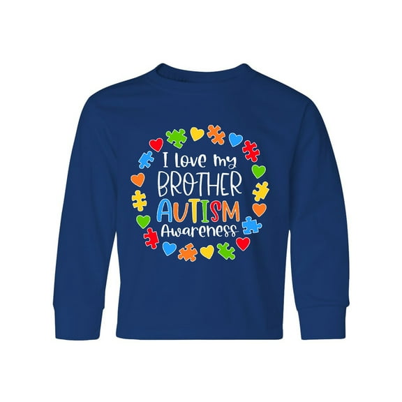 Inktastic I Love my Brother Autism Awareness Long Sleeve Youth T-Shirt