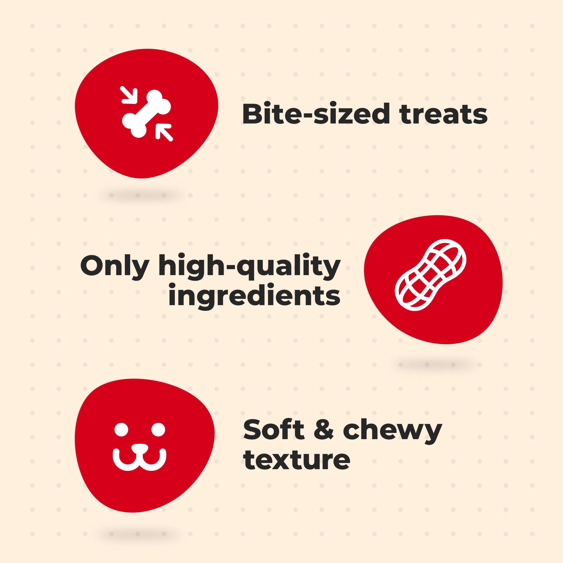 (4 pack) Milk Bone Peanut Buttery Bites, Soft Dog Treats With Jif Peanut Butter, 4.5 oz Bag