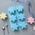 thumbnail image 4 of Christmas Snowflakes Silicone Mold,6 Cavity Various Snowflakes Shaped Mould,6.8 x 10 Inch Heat-Resistant Chocolate Baking Pan,Reusable Candy Making Tray for Cupcake,Mousse,Dessert Handmade Soap, 4 of 4