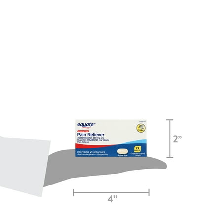 Equate Dual Action IBU/APAP, 72 Count
