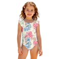 thumbnail image 3 of Abcomgle Baby Swimsuit Girl Ruffled Stretchy One Piece Girls Swimsuit Cute Floral Print Bathing Suits for Girls, 3 of 7