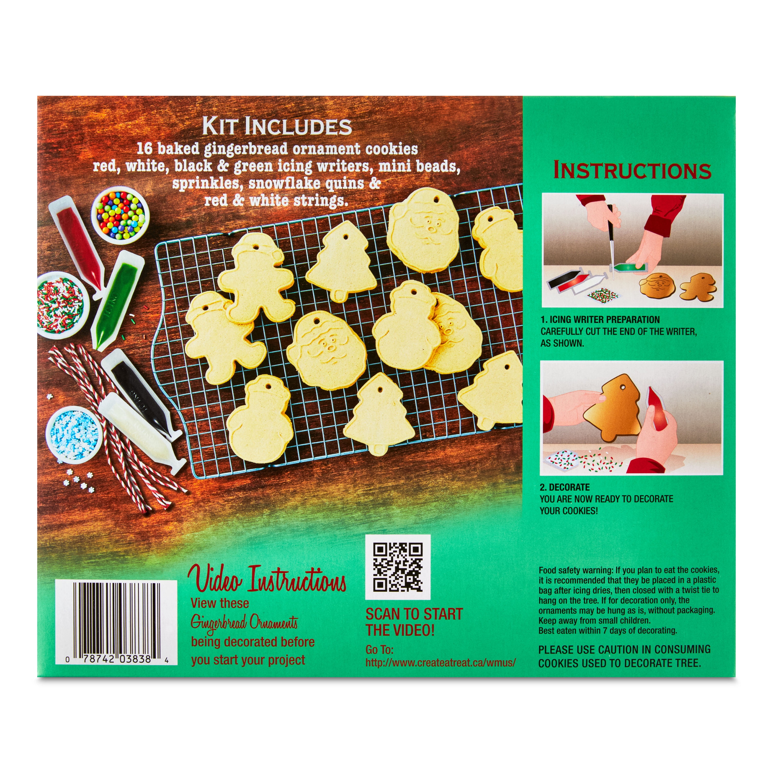 Freshness Guaranteed Gingerbread Ornament Cookie Kit, 17.6 oz, 16 Count