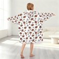 thumbnail image 2 of Football Helmet Brown Pattern Teens Oversized Sherpa Wearable Blanket Hoodie, Hooded Blanket Sweatshirt with Large Pockets, 2 of 6