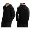 thumbnail image 3 of Camiseta Informal de Larga con Capucha y Botones para Hombre, Otoño e Invierno 2025, con Cordón Ajustable. Negro L, 3 of 6