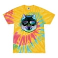 thumbnail image 1 of Wild Bobby, Funny Wolf on Sunglasses, Animal Lover, Tie-Dye Tees, Aurora, X-Large, 1 of 3