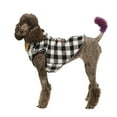 Vibrant Life Dog Clothes Black & White Buffalo Plaid Peacoat, M