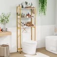 thumbnail image 3 of Costway 3-Tier Over-The-Toilet Bathroom Shelf Metal Frame Space Saver Rack with 4 Hooks, 3 of 10
