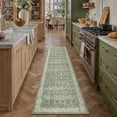 thumbnail image 2 of BERTHMEER 3'x8' Washable Runner Rugs for Hallways Bedroom Entryway Kitchen Non Slip Vintage Oriental Floral Traditional Distressed Runner Rugs,Green, 2 of 3