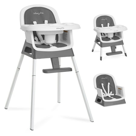 Dream On Me Lightweight & Convertible Curio Sit N Seek High Chair, Grey