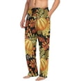thumbnail image 5 of Men's Pajama Pants with Pockets Sleepwear Lounge Pants Stretch Casual Autumn Leaves Maple Pumpkins, 5 of 7