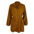 thumbnail image 4 of WILLBEST Robes pour Femmes Robes Décontractées à Volants avec Cordon Manches Longues Évasées Été Robe Mini Unie, 4 of 4