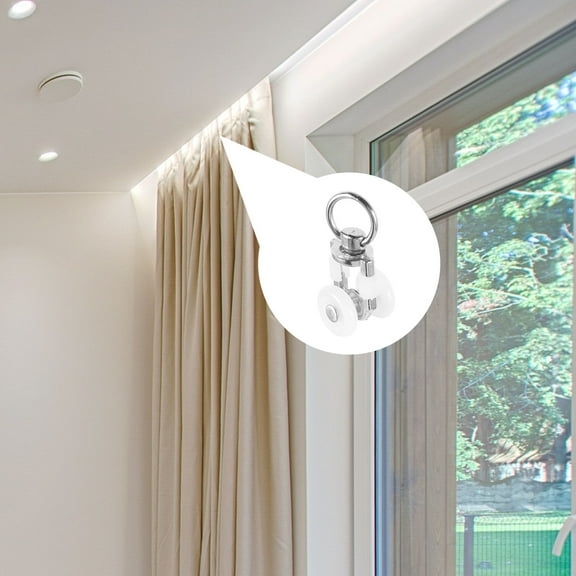 Niceauty 20Pcs Double Wheel Curtain Track Gliders Ceiling Multi Smooth Slide Plastic