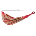 thumbnail image 3 of 2-Person Hanging Hammock Cotton Swing Hammock Bed with Carry Bag Portable Hammock Bed Multifunction Brazilian Style Hammock Red Stripe, 3 of 9