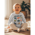 thumbnail image 4 of BemeyourBBs Infant Baby Boy God Says I Am Dinosaur Outfit Bubble Rompers Sweatshirt Long Sleeve Crew Neck Cute Fall Winter Spring Jumpsuit Christian Baby Clothes, 4 of 9