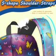 thumbnail image 5 of Purple Yellow Blue Butterfly Pattern 17" Waterproof Oxford School Backpacks for Teens, S-Shape Padded Straps, for School, Travel, Hiking, Camping, 5 of 5