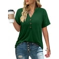 thumbnail image 2 of ONLYSHE Womens Summer Trendy Casual Blouse Tops Basic Tee Shirts Short Sleeve Loose Fit Tunic Shirts, 2 of 5