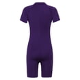 thumbnail image 2 of Haitryli Boys Girls Rash Guard Tankini Board Shorts Athletic Swimwear Short Sleeves Zipper Bathing Purple 8, 2 of 7