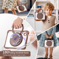 thumbnail image 5 of ELEHOLD Rotating Shockproof Case For iPad Mini 7th(A17 Pro) 2025/ 6th Generation 2022, Full Body Protection Clear Rugged Cover, 360° Rotating Ring Hand Grip Stand, Nylon Shoulder Strap,Chocolate, 5 of 8