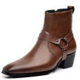 thumbnail image 4 of Mens Chelsea Work Boots Zippered Casual Business Dress High top Boots Ankle Dress Boots Men's Oxford Boots, 4 of 7