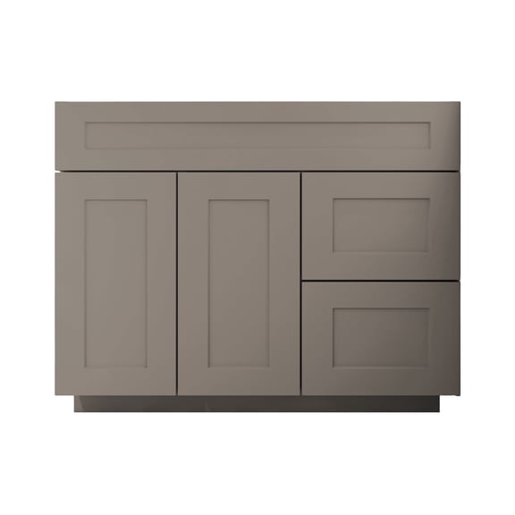 Sterfic RTA 2-Drawer Freestanding Vanity Sink Base, Shaker, Grey, 42-Inch