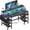 Black, variant on Gaming Desk with LED Lights and Storage Shelves, 47 inch Computer Desk with Power Outlets, Home Office Desk with Monitor Stand, Writing Table PC Desks, Black