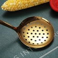 thumbnail image 6 of ReaNea Cooking Skimmer, Stainless Steel Pasta Strainers for Kitchen  Slotted Spoon, Strainer Spoon（Gold）, 6 of 8