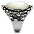 thumbnail image 1 of 3W186 - Rhodium Brass Ring with Precious Stone Conch in White, 1 of 4