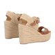 thumbnail image 3 of Sandalia De Plataforma Argelia Con Yute Natural Cabra Piel Camel Con Látigo Ajustable Para Mujer, 3 of 5