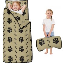 Paw Prints and Bones Toddler Nap Mats for Kids Preschool,Sleeping Mat Bag or Kids,Toddler Sleeping Bag,Toddler Nap Mat or Daycare