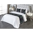thumbnail image 3 of Watercolor Forest Bed Runner Set, Leaves Greenery and Bohemian Petals Jungle Night Vibes Print, Decorative Bedding Scarf & 2 Pillow Shams for Hotels Homes, King, Lavender and Jade Green, by Ambesonne, 3 of 3