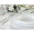 thumbnail image 4 of " OCCASIONS " 120 Plates Pack,(60 Guests) Vintage Wedding Party Disposable Plastic Plates Set -60 x 10'' Dinner + 60 x 7.5'' Salad / Dessert (Verona Plain White), 4 of 8