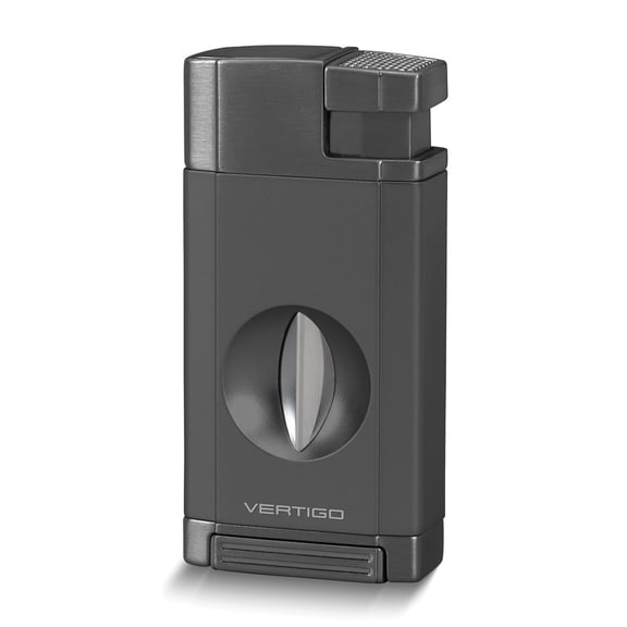 Vertigo Saber Gunmetal Double Torch Flame with Slide Out V Cutter