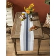 thumbnail image 5 of ERUNPONLY Blue Vertical Striped Table Runner - 60 Inch Long White Minimalist Modern Cotton and Linen Blended Dress Scarves Farmhouse Table Runner for Kitchen Dining, Coffee Table, 13"x60", 5 of 8