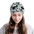 thumbnail image 2 of Xecao Panda And Eucalyptus Print Beanie Knitted Hat for Men Women, Winter Fashion Knit Cuffed Caps Unisex, 2 of 7