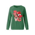 thumbnail image 2 of Xingqing Femmes Valentine'S Day Casual en Vrac Manches Longues T-Shirt Amour Coeur Graphique Imprimé Raglan Col Rond Top Grande Taille Sweatshirt, 2 of 9