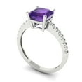 thumbnail image 2 of Clara Pucci 14K White Gold 2.7ct Amethyst Solitaire with Accents Ring, 2 of 7