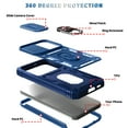 thumbnail image 2 of Dteck Card Holder Case for Samsung Galaxy S23,Shockproof Rubber Rugged Slide Camera Lens Cover Built-in 360° Rotate Kickstand Magnetic Protective Case for Galaxy S23,Navyblue, 2 of 9