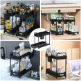 thumbnail image 2 of Paquete de 2 organizadores debajo del fregadero, organizadores de cocina extra&iacute;bles de 2 niveles y organizador multiusos para estante debajo del fregadero para gabinete de cocina y ba&n, 2 of 7