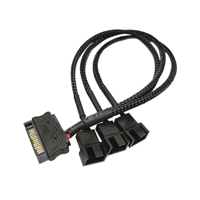 Cable Alimentación SATA Convertidor Concentrador Divisor Ventilador Refrigeración PC (SATA A 3x4Pin)