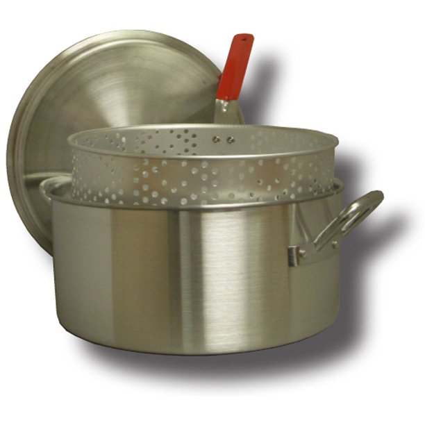 King Kooker KK14 14 qt Aluminum Fry Pan with Basket and Lid