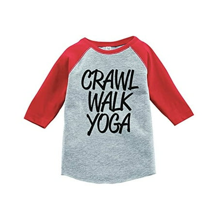 

7 ate 9 Apparel Kids Crawl Walk Yoga Red Baseball Tee