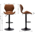 thumbnail image 2 of EALSON Swivel Bar Stools Set of 2 Modern Counter Height Barstools PU Leather Bar Chairs with Back Adjustable Kitchen Island Stools for Home Bar/Dining Room, Brown, 2 of 14