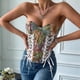 thumbnail image 4 of Tops de Corsé para Mujer, Estilo Renacentista, con Encaje Floral, Sobre el Busto y Corpiño con Ballenas Flores M, 4 of 10